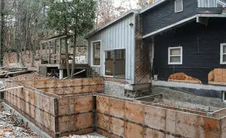 Prepared site with foundation forms for home remodeling and addition project in Bakersfield, CA